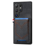Custodia per cellulare in pelle con texture denim con slot per schede, For Samsung Galaxy A36 5G, For Samsung Galaxy S25 5G, For Samsung Galaxy S25+ 5G, For Samsung Galaxy S25 Ultra 5G