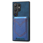 Custodia per cellulare in pelle con texture denim con slot per schede, For Samsung Galaxy A36 5G, For Samsung Galaxy S25 5G, For Samsung Galaxy S25+ 5G, For Samsung Galaxy S25 Ultra 5G