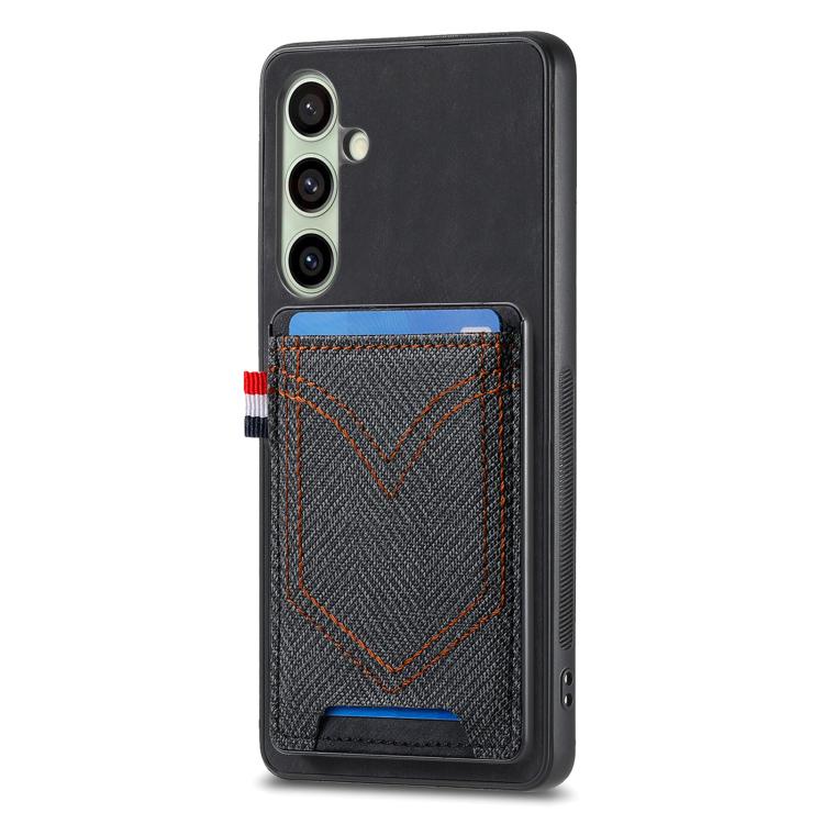 Custodia per cellulare in pelle con texture denim con slot per schede, For Samsung Galaxy A57 5G, For Samsung Galaxy A37 5G, For Samsung Galaxy S25 Edge 5G, For Samsung Galaxy A56 5G