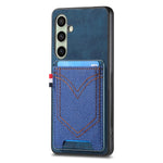 Custodia per cellulare in pelle con texture denim con slot per schede, For Samsung Galaxy A57 5G, For Samsung Galaxy A37 5G, For Samsung Galaxy S25 Edge 5G, For Samsung Galaxy A56 5G