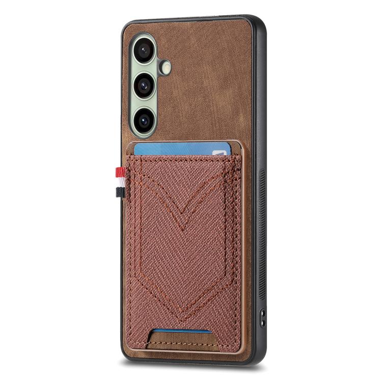Custodia per cellulare in pelle con texture denim con slot per schede, For Samsung Galaxy A57 5G, For Samsung Galaxy A37 5G, For Samsung Galaxy S25 Edge 5G, For Samsung Galaxy A56 5G
