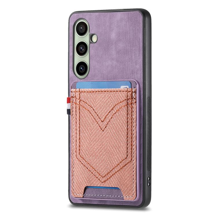 Custodia per cellulare in pelle con texture denim con slot per schede, For Samsung Galaxy A57 5G, For Samsung Galaxy A37 5G, For Samsung Galaxy S25 Edge 5G, For Samsung Galaxy A56 5G