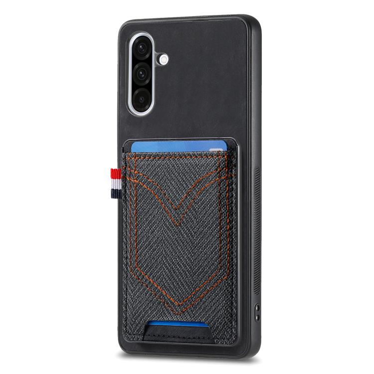 Custodia per cellulare in pelle con texture denim con slot per schede, For Samsung Galaxy A36 5G, For Samsung Galaxy S25 5G, For Samsung Galaxy S25+ 5G, For Samsung Galaxy S25 Ultra 5G