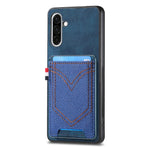 Custodia per cellulare in pelle con texture denim con slot per schede, For Samsung Galaxy A36 5G, For Samsung Galaxy S25 5G, For Samsung Galaxy S25+ 5G, For Samsung Galaxy S25 Ultra 5G