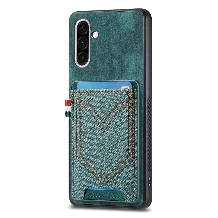 Custodia per cellulare in pelle con texture denim con slot per schede, For Samsung Galaxy A36 5G, For Samsung Galaxy S25 5G, For Samsung Galaxy S25+ 5G, For Samsung Galaxy S25 Ultra 5G