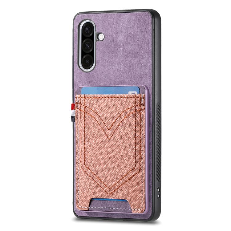 Custodia per cellulare in pelle con texture denim con slot per schede, For Samsung Galaxy A36 5G, For Samsung Galaxy S25 5G, For Samsung Galaxy S25+ 5G, For Samsung Galaxy S25 Ultra 5G