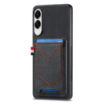 Custodia per cellulare in pelle con texture denim con slot per schede, For Samsung Galaxy A57 5G, For Samsung Galaxy A37 5G, For Samsung Galaxy S25 Edge 5G, For Samsung Galaxy A56 5G
