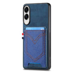Custodia per cellulare in pelle con texture denim con slot per schede, For Samsung Galaxy A57 5G, For Samsung Galaxy A37 5G, For Samsung Galaxy S25 Edge 5G, For Samsung Galaxy A56 5G