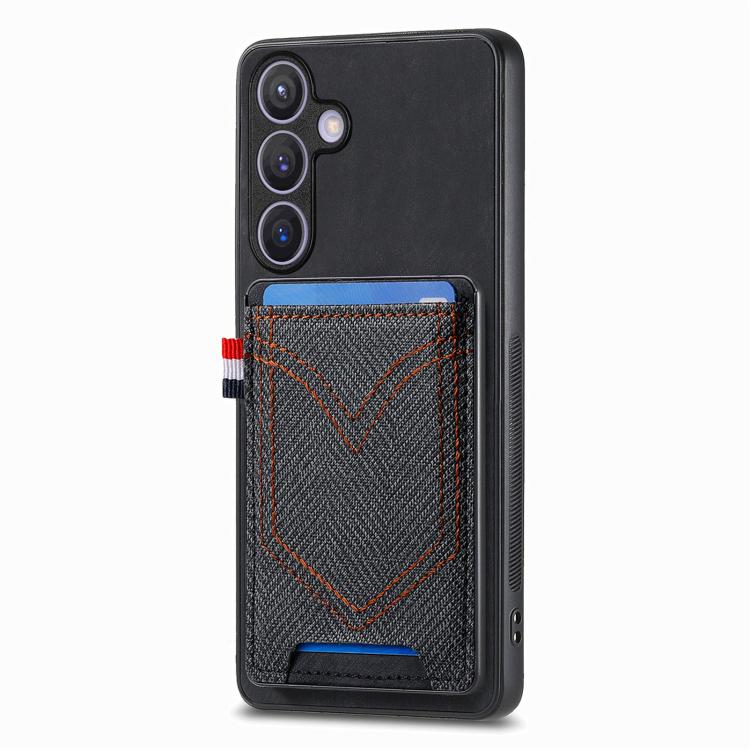 Custodia per cellulare in pelle con texture denim con slot per schede, For Samsung Galaxy A57 5G, For Samsung Galaxy A37 5G, For Samsung Galaxy S25 Edge 5G, For Samsung Galaxy A56 5G