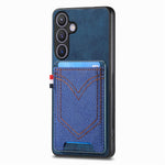 Custodia per cellulare in pelle con texture denim con slot per schede, For Samsung Galaxy A57 5G, For Samsung Galaxy A37 5G, For Samsung Galaxy S25 Edge 5G, For Samsung Galaxy A56 5G
