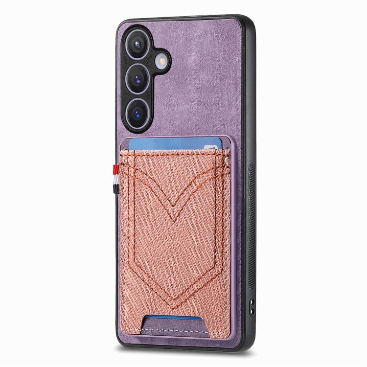 Custodia per cellulare in pelle con texture denim con slot per schede, For Samsung Galaxy A57 5G, For Samsung Galaxy A37 5G, For Samsung Galaxy S25 Edge 5G, For Samsung Galaxy A56 5G