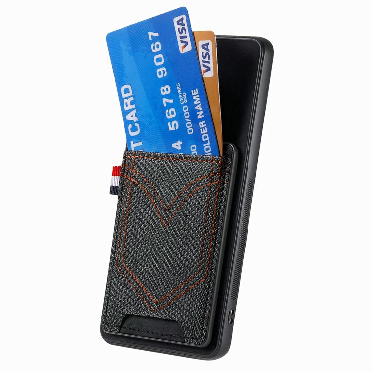 Custodia per cellulare in pelle con texture denim con slot per schede, For Samsung Galaxy A57 5G, For Samsung Galaxy A37 5G, For Samsung Galaxy S25 Edge 5G, For Samsung Galaxy A56 5G