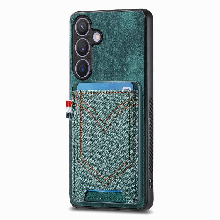 Custodia per cellulare in pelle con texture denim con slot per schede, For Samsung Galaxy A57 5G, For Samsung Galaxy A37 5G, For Samsung Galaxy S25 Edge 5G, For Samsung Galaxy A56 5G