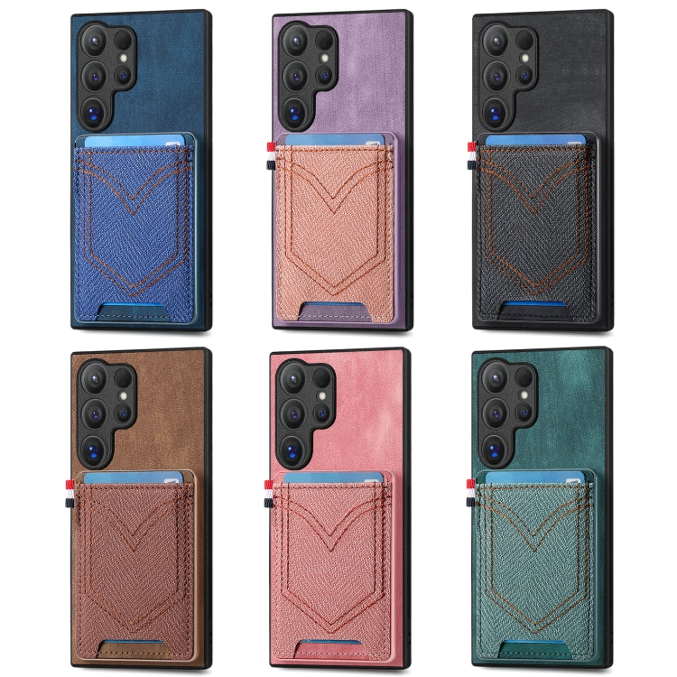 Custodia per cellulare in pelle con texture denim con slot per schede, For Samsung Galaxy A57 5G, For Samsung Galaxy A37 5G, For Samsung Galaxy S25 Edge 5G, For Samsung Galaxy A56 5G