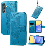 Custodia per telefono in pelle con motivo farfalla amore fiore goffrato, For Samsung Galaxy C55, For Samsung Galaxy A15