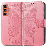 Custodia per telefono in pelle con motivo farfalla amore fiore goffrato, For Samsung Galaxy C55, For Samsung Galaxy A15