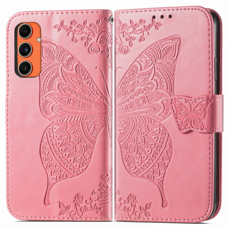 Custodia per telefono in pelle con motivo farfalla amore fiore goffrato, For Samsung Galaxy C55, For Samsung Galaxy A15