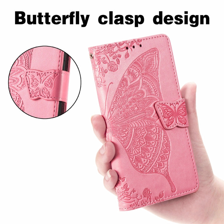 Custodia per telefono in pelle con motivo farfalla amore fiore goffrato, For Samsung Galaxy C55, For Samsung Galaxy A15
