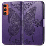 Custodia per telefono in pelle con motivo farfalla amore fiore goffrato, For Samsung Galaxy C55, For Samsung Galaxy A15