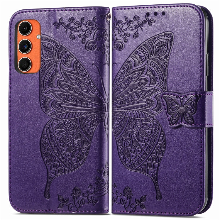 Custodia per telefono in pelle con motivo farfalla amore fiore goffrato, For Samsung Galaxy C55, For Samsung Galaxy A15