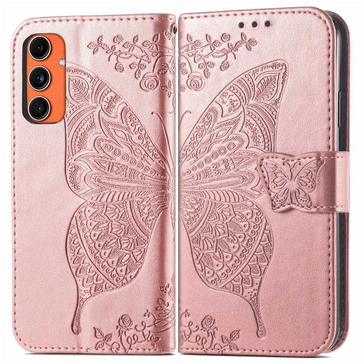 Custodia per telefono in pelle con motivo farfalla amore fiore goffrato, For Samsung Galaxy C55, For Samsung Galaxy A15