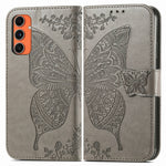 Custodia per telefono in pelle con motivo farfalla amore fiore goffrato, For Samsung Galaxy C55, For Samsung Galaxy A15