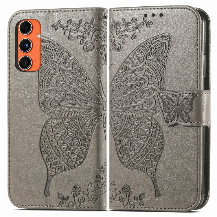 Custodia per telefono in pelle con motivo farfalla amore fiore goffrato, For Samsung Galaxy C55, For Samsung Galaxy A15