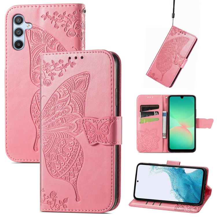 Custodia per telefono in pelle con motivo farfalla amore fiore goffrato, For Samsung Galaxy A56 5G, For Samsung Galaxy A26, For Samsung Galaxy A36 5G