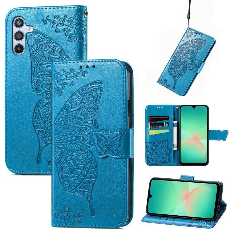 Custodia per telefono in pelle con motivo farfalla amore fiore goffrato, For Samsung Galaxy A56 5G, For Samsung Galaxy A26, For Samsung Galaxy A36 5G