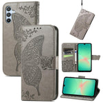 Custodia per telefono in pelle con motivo farfalla amore fiore goffrato, For Samsung Galaxy A56 5G, For Samsung Galaxy A26, For Samsung Galaxy A36 5G