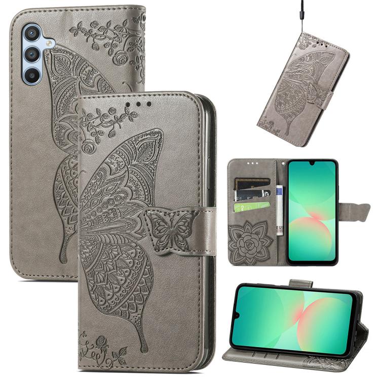 Custodia per telefono in pelle con motivo farfalla amore fiore goffrato, For Samsung Galaxy A56 5G, For Samsung Galaxy A26, For Samsung Galaxy A36 5G
