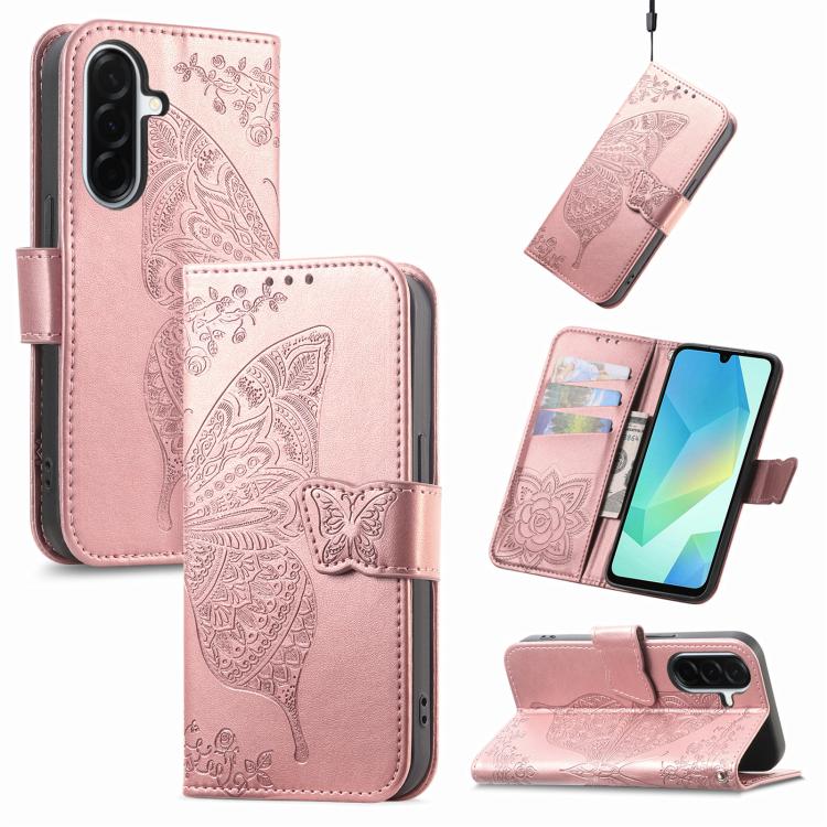 Custodia per telefono in pelle con motivo farfalla amore fiore goffrato, For Samsung Galaxy A56 5G, For Samsung Galaxy A26, For Samsung Galaxy A36 5G