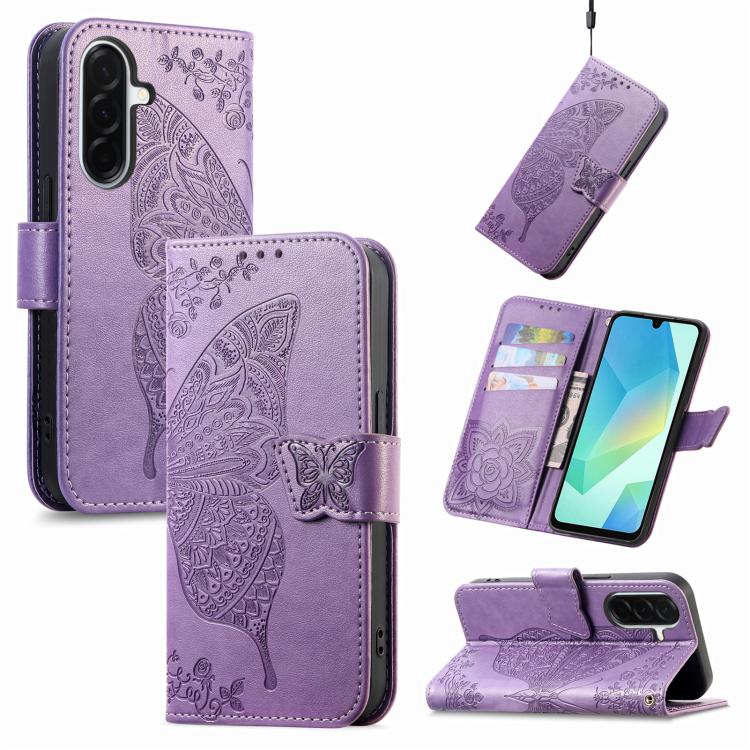 Custodia per telefono in pelle con motivo farfalla amore fiore goffrato, For Samsung Galaxy A56 5G, For Samsung Galaxy A26, For Samsung Galaxy A36 5G