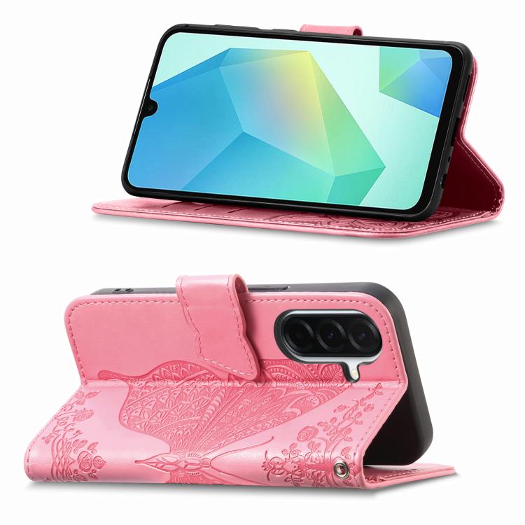 Custodia per telefono in pelle con motivo farfalla amore fiore goffrato, For Samsung Galaxy A57 5G, For Samsung Galaxy A37 5G, For Samsung Galaxy S25 Edge 5G