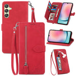 Custodia per telefono in pelle con cerniera fiore in rilievo, For Samsung Galaxy C55, For Samsung Galaxy M55, For Samsung Galaxy A25 5G