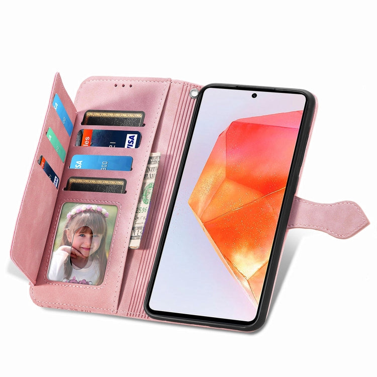 Custodia per telefono in pelle con cerniera fiore in rilievo, For Samsung Galaxy C55, For Samsung Galaxy M55, For Samsung Galaxy A25 5G