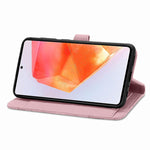 Custodia per telefono in pelle con cerniera fiore in rilievo, For Samsung Galaxy C55, For Samsung Galaxy M55, For Samsung Galaxy A25 5G