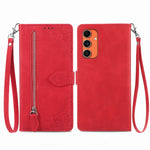 Custodia per telefono in pelle con cerniera fiore in rilievo, For Samsung Galaxy C55, For Samsung Galaxy M55, For Samsung Galaxy A25 5G