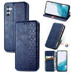 Custodia per telefono in pelle magnetica pressata a griglia cubica, For Samsung Galaxy A26 5G, For Samsung Galaxy A36 5G, For Samsung Galaxy S25 5G, For Samsung Galaxy S25+ 5G