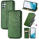 Custodia per telefono in pelle magnetica pressata a griglia cubica, For Samsung Galaxy A26 5G, For Samsung Galaxy A36 5G, For Samsung Galaxy S25 5G, For Samsung Galaxy S25+ 5G