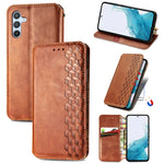 Custodia per telefono in pelle magnetica pressata a griglia cubica, For Samsung Galaxy A26 5G, For Samsung Galaxy A36 5G, For Samsung Galaxy S25 5G, For Samsung Galaxy S25+ 5G