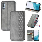 Custodia per telefono in pelle magnetica pressata a griglia cubica, For Samsung Galaxy A26 5G, For Samsung Galaxy A36 5G, For Samsung Galaxy S25 5G, For Samsung Galaxy S25+ 5G