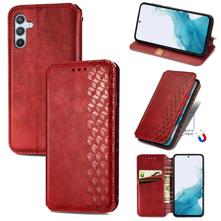 Custodia per telefono in pelle magnetica pressata a griglia cubica, For Samsung Galaxy A26 5G, For Samsung Galaxy A36 5G, For Samsung Galaxy S25 5G, For Samsung Galaxy S25+ 5G
