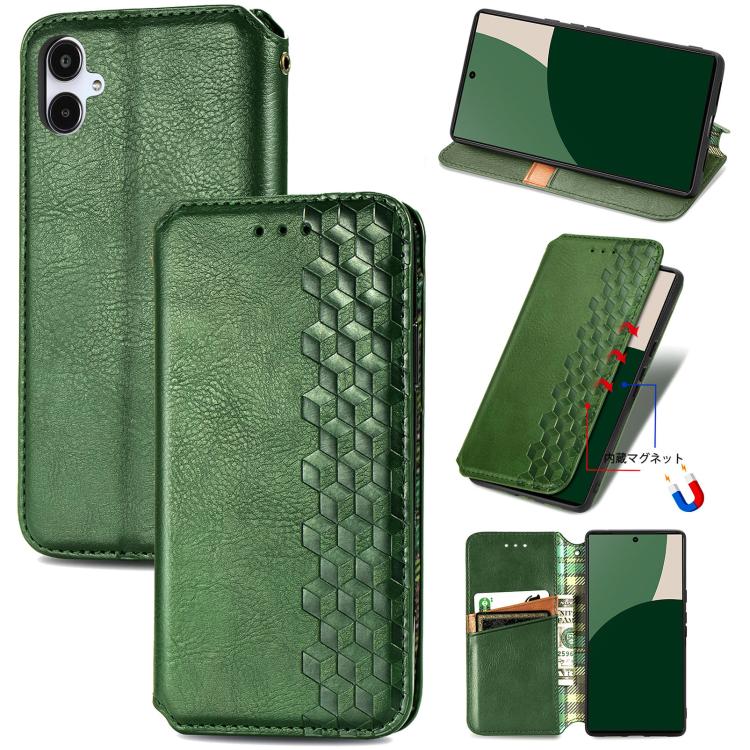 Custodia per telefono in pelle magnetica pressata a griglia cubica, For Samsung Galaxy S25 Ultra 5G, For Samsung Galaxy M55, For Samsung Galaxy A25 5G