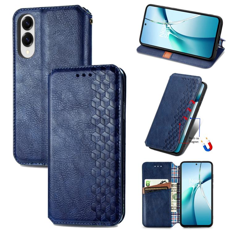 Custodia per telefono in pelle magnetica pressata a griglia cubica, For Samsung Galaxy A57 5G, For Samsung Galaxy A37 5G, For Samsung Galaxy S25 Edge 5G, For Samsung Galaxy A56 5G