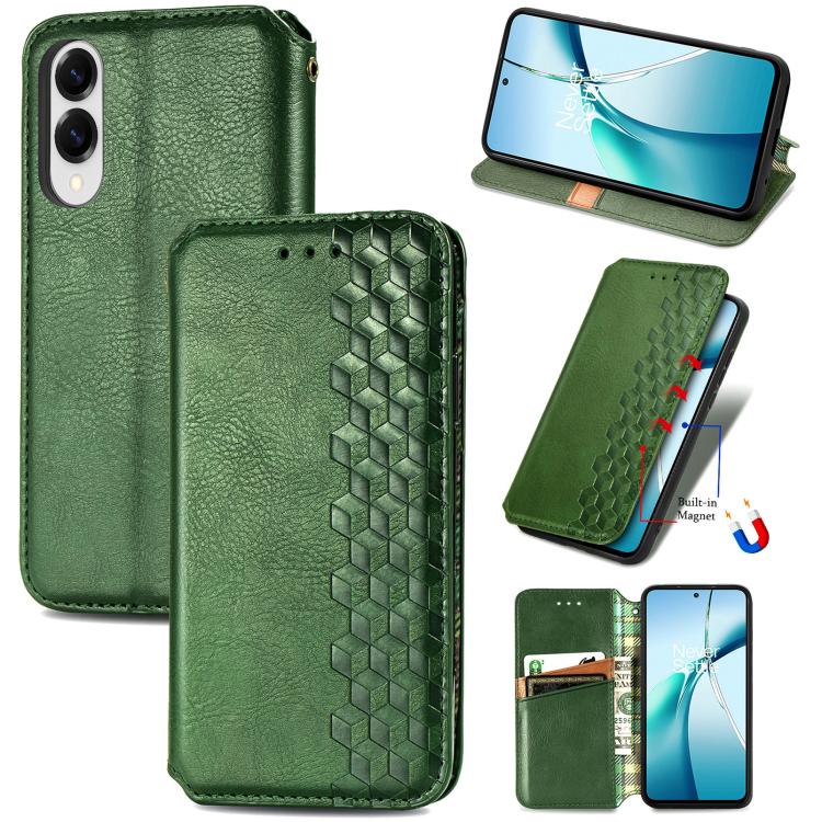 Custodia per telefono in pelle magnetica pressata a griglia cubica, For Samsung Galaxy A57 5G, For Samsung Galaxy A37 5G, For Samsung Galaxy S25 Edge 5G, For Samsung Galaxy A56 5G