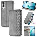 Custodia per telefono in pelle magnetica pressata a griglia cubica, For Samsung Galaxy A57 5G, For Samsung Galaxy A37 5G, For Samsung Galaxy S25 Edge 5G, For Samsung Galaxy A56 5G