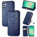 Custodia per telefono in pelle magnetica pressata a griglia cubica, For Samsung Galaxy A26 5G, For Samsung Galaxy A36 5G, For Samsung Galaxy S25 5G, For Samsung Galaxy S25+ 5G