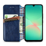 Custodia per telefono in pelle magnetica pressata a griglia cubica, For Samsung Galaxy A26 5G, For Samsung Galaxy A36 5G, For Samsung Galaxy S25 5G, For Samsung Galaxy S25+ 5G