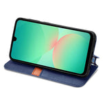 Custodia per telefono in pelle magnetica pressata a griglia cubica, For Samsung Galaxy A26 5G, For Samsung Galaxy A36 5G, For Samsung Galaxy S25 5G, For Samsung Galaxy S25+ 5G
